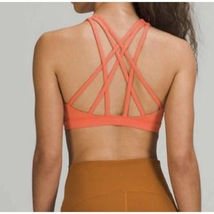 NWT Lululemon Free To Be Serene Bra C/D Cup Highlight Orange Sz 12